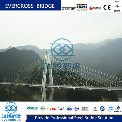 ODM Steel Cable Stayed Bridges Steel Wire Suspension Bridge For Large Span