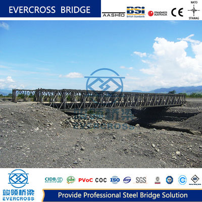 Compact 100 ZB200 100 Ft  Bailey Bridge Storey Single Lane Steel Concrete Bridge