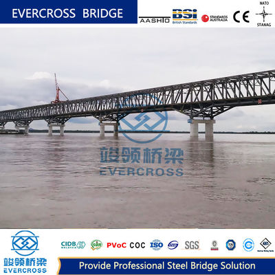 Hoge sterkte eenvoudige Bailey truss brug prefab stalen bruggen met stalen dek