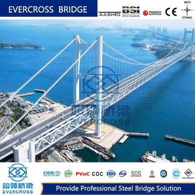 Permanent Steel Cable Suspension Bridge Long Life Steel Highway Bridge