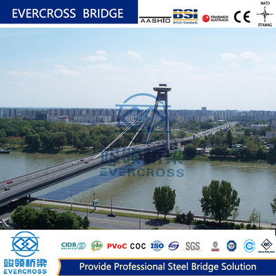 Stability Steel Cable Suspension Bridges Highway Traffic Long Life 