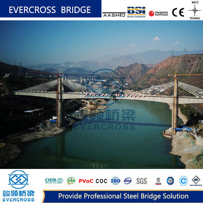 Steel Concrete Cable Stayed Bridge Custom Prefabricated Steel Truss Bridge