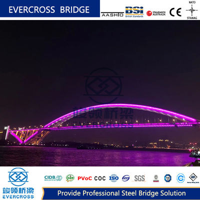 Magnificent Appearance Steel Arch Bridge Long Life Temporary Steel Bridge