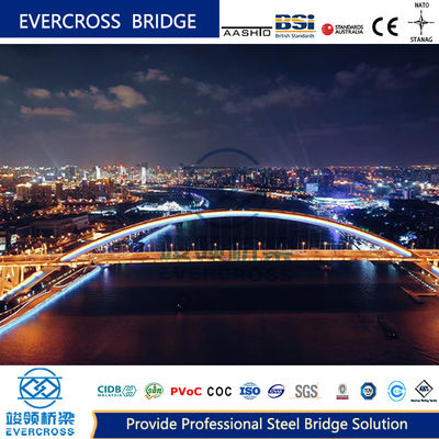 Magnificent Appearance Steel Arch Bridge Large Span Portable Steel Bridges