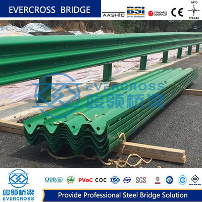 Highway Anti Collission Guardrail Galvanized Spray Green