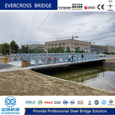 HD200 Temporary Prefabricated Car And Pedestrian Steel Bailey Bridge High Strength