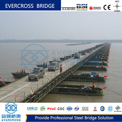 Heavy Loading Bailey Pontoon Floating Bridge For Emergency Situation