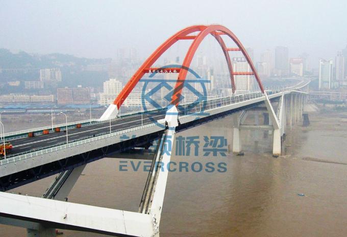 Large Span Painted Steel Arch Bridge Highway Bridge Long Life