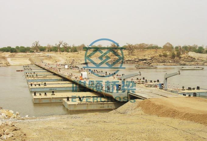 Traffic Temporary Floating Pontoon Bridge Steel Beam Bridge For Heavy ...